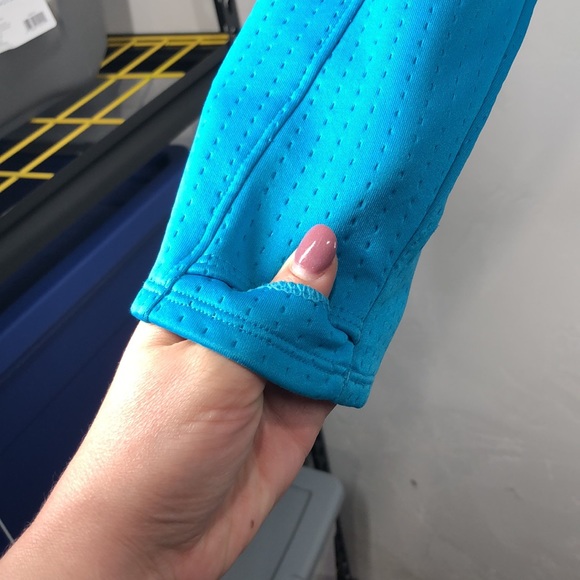 Athleta blue half zip hooded sweatshirt size large - Picture 5 of 13